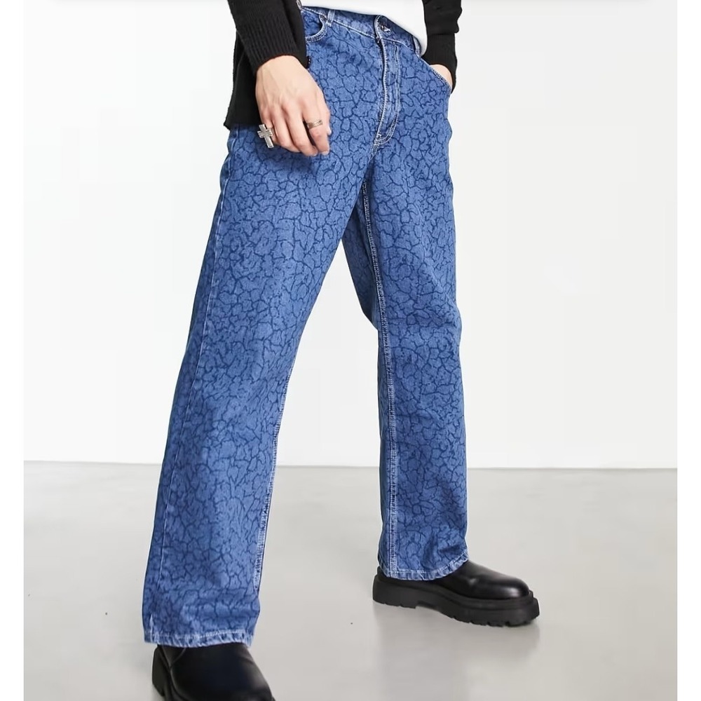 The Ragged Priest Y2K Retro Skater Jeans‎ Grunge Blue Size 34 Fits 36x30 Unisex